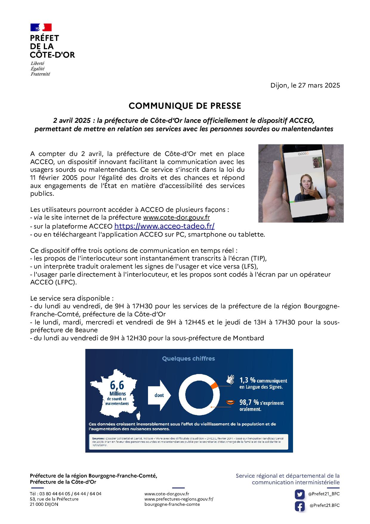 Communiqué de presse Préfecture
